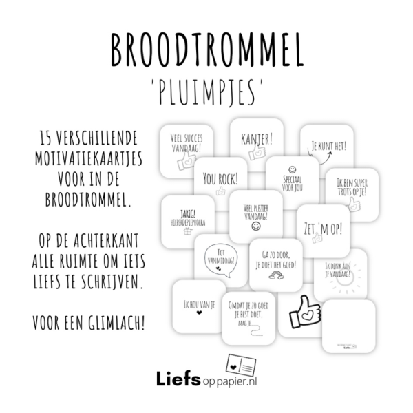 Broodtrommel motivatiekaartjes - Pluimpjes - Afbeelding 2