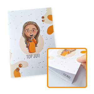 Schrift Top Juf - A6 formaat