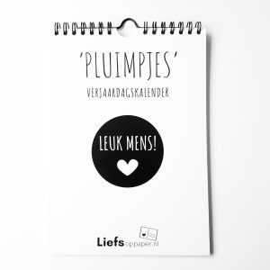 Verjaardagskalender A5 formaat Liefs op papier