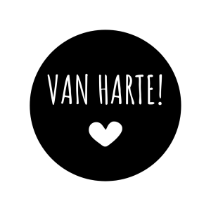 Handgeschreven kaart bij kadopakketten thema hartjes