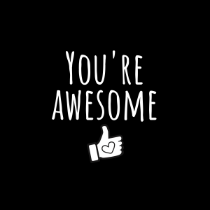 You're awesome - Pluimpjes magneet - vierkant zwart