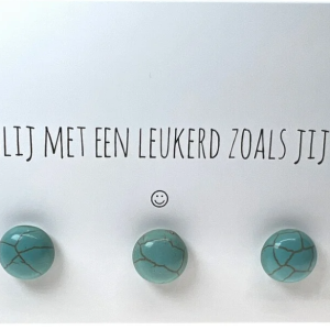 Magneet kaartenhouder pin - Aqua Craquelé