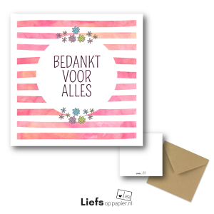 Bedankt voor alles ansichtkaart