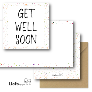 Get well soon - ansichtkaart - dubbele uitvoering