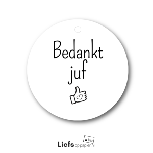 Mini hanglabel - Bedankt juf