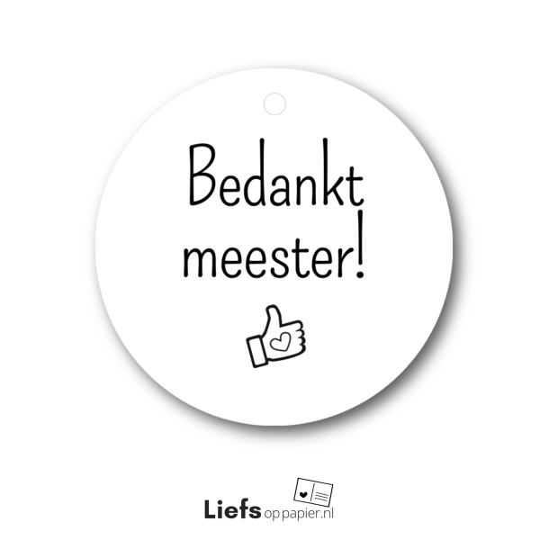 Mini hanglabel - Bedankt meester