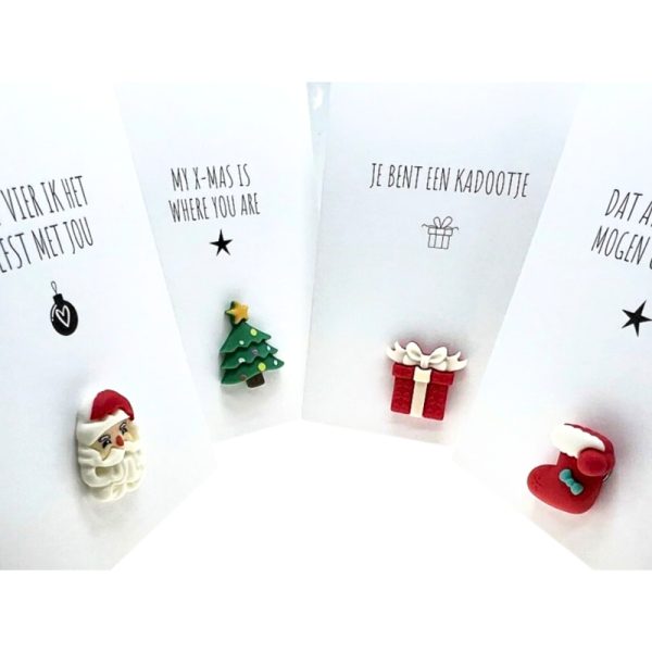 Magneet kaartenhouder set - Kerst 3D