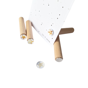 Magneet kaartenhouder set - sterren goud