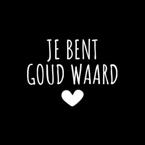 Je bent goud waard - Pluimpjes magneet - vierkant zwart