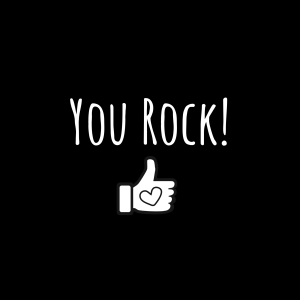 You Rock! - Pluimpjes magneet - vierkant zwart