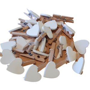 Mini knijpertjes met hartje - 10 stuks