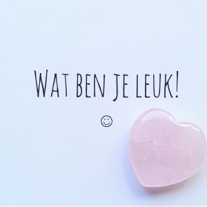 Complimentenkaartje - Pluimpje met edelsteen hartje