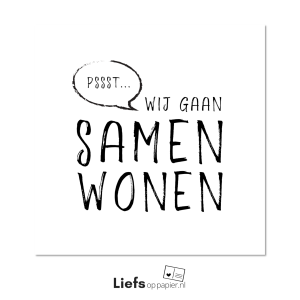 Wij gaan samenwonen - ansichtkaart