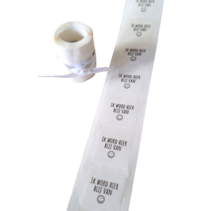 Mini stickers Ik word hier blij van - 50 stuks