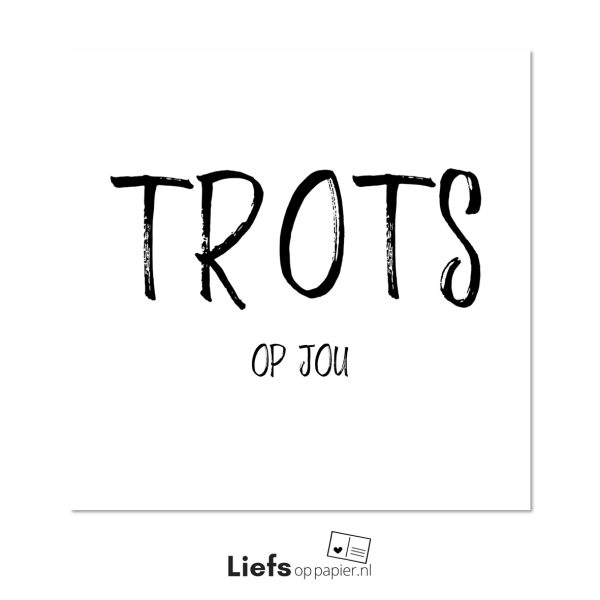Trots op jou - ansichtkaart