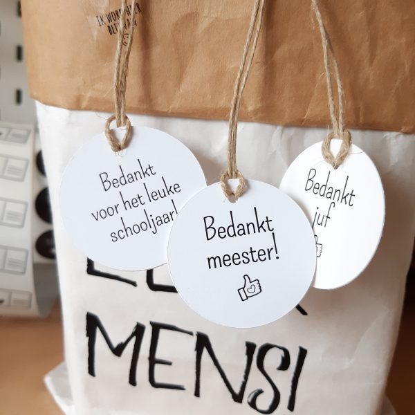 Mini hanglabel - Bedankt meester - Afbeelding 2
