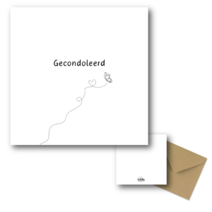 gecondoleerd ansichtkaart Liefs op papier