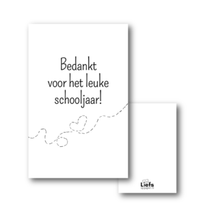 Bedankt voor het leuke schooljaar | mini kadokaart