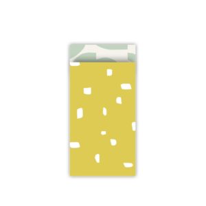 Inpakzakje klein 7 x 13 cm - geel dots