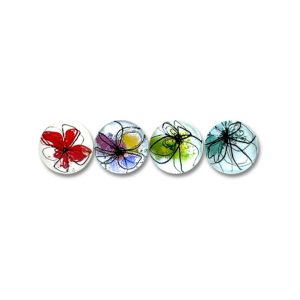 Magneet kaartenhouder set - Art Flowers