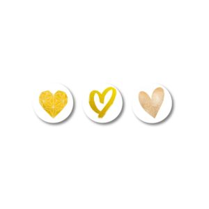 Magneet kaartenhouder set - Gouden hartjes