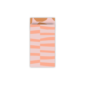 Inpakzakje klein 7 x 13 cm - peach stripe warm