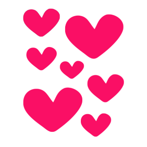 hartjes roze