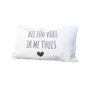 Pluimpjes kussenhoes voor buiten - kies je favoriete tekst