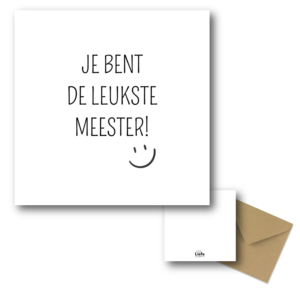 ansichtkaart je bent de leukste meester | Liefs op papier