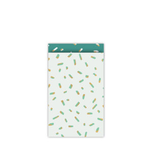 Inpakzakjes Confetti groen - 12 x 19 cm - per 5 stuks