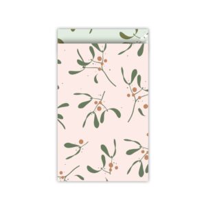 Inpakzakjes Mistletoe Roze - 12 x 19 cm - per 5 stuks