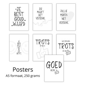 Pluimpjes posters met motiverende teksten - Liefsoppapier