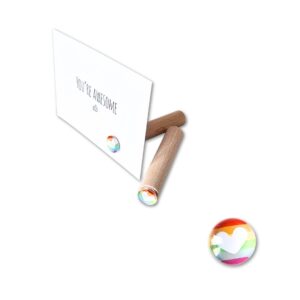 Regenboogkleuren met hartje - kaartenhouder pin magneet - Liefsoppapier