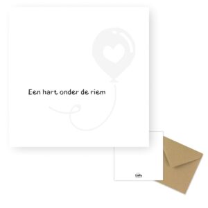 Een hart onder de riem ansichtkaart met enveloppe - Liefsoppapier
