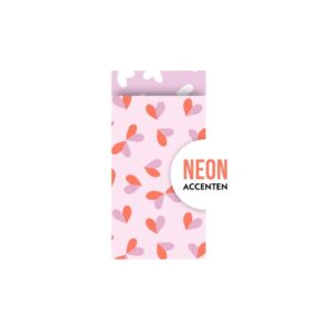 Inpakzakje klein 7 x 13 cm - vlinderkusjes hart roze